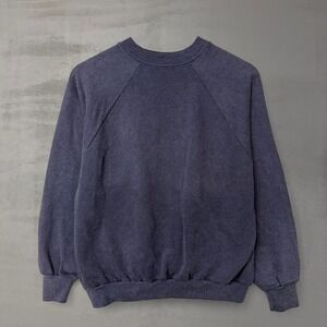 70s Sportswear Vintage Crewneck Sweatshirt Blue Raglan Sleeve Made in USA Large